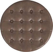 Load image into Gallery viewer, Elegant 19" Round Faux Leather Ottoman with Storage - Perfect for Living Rooms