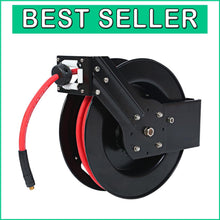 Load image into Gallery viewer, Universal Fit 50ft Retractable Air Hose Reel - 250 PSI with Easy Ratchet Release