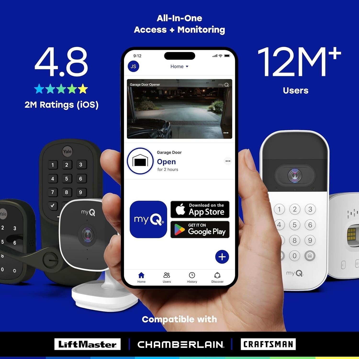 Weatherproof myQ Smart Camera - 1080p HD, Motion Detection & Smartphone Control