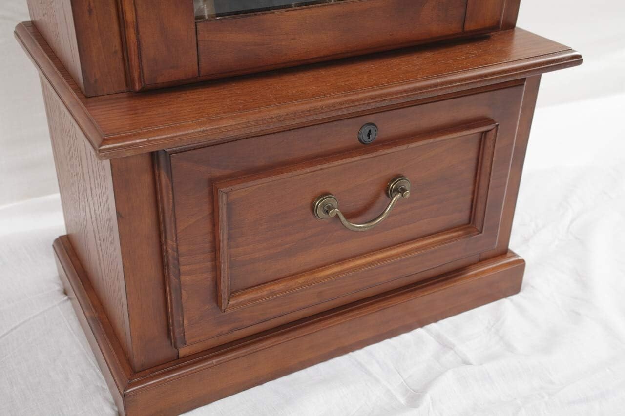 Elegant Solid Wood Gun Display Cabinet with Lockable Tempered Glass Doors