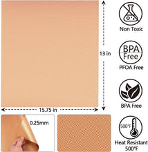 Load image into Gallery viewer, Non-Stick Heat Resistant Copper Grill Mats for Gas, Charcoal &amp; Electric BBQs