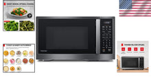 Load image into Gallery viewer, Sleek Black Stainless Steel Microwave Oven - Smart Sensor &amp; Easy Clean Features