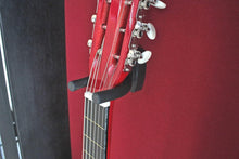 Load image into Gallery viewer, Stunning Wall-Mount Electric Guitar Display with Red Felt &amp; Mahogany Finish