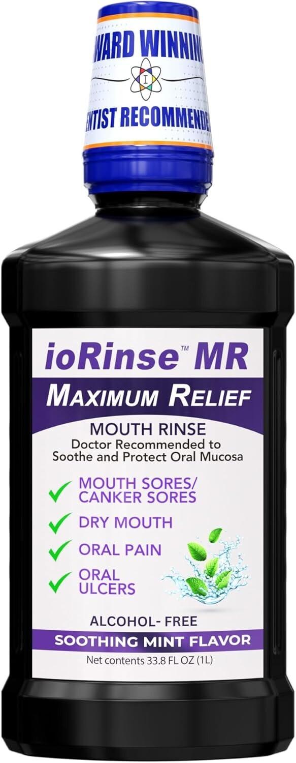 Max Relief ioRinse MR: Oncologist-Approved Oral Rinse for Sensitive Mouths - 1L