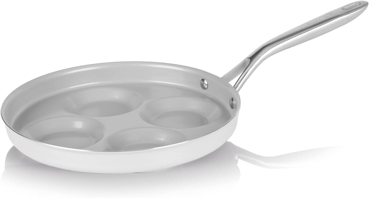CeraTerra Nonstick 4-Cup Egg Frying Pan - PFAS & PFOA Free Ceramic Quality