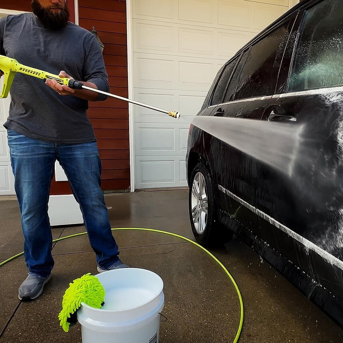 ZillaGreen 25 ft Pressure Washer Hose with M22 Fittings - 3100 PSI Flexibility