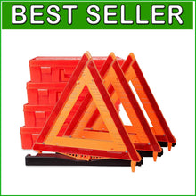 Load image into Gallery viewer, Compact 12 Pack Roadside Reflective Triangles – Essential Vehicle Safety Kit