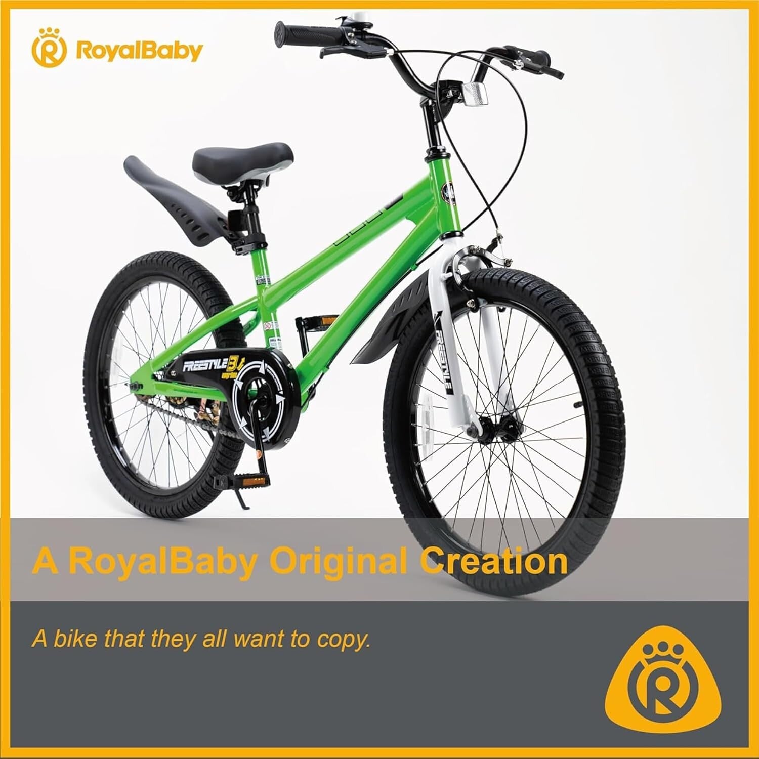 Bright Green Kids Bike 20 Inch with Kickstand & Fun Accessories for Ages 3-10