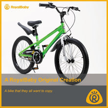 Load image into Gallery viewer, Bright Green Kids Bike 20 Inch with Kickstand &amp; Fun Accessories for Ages 3-10