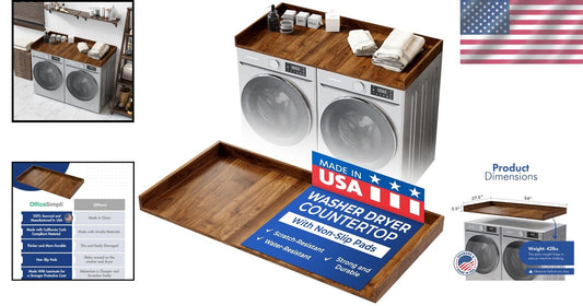 Durable Washer Dryer Counter Top with Non-Slip Pads - Perfect for Laundry Rooms