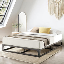 Load image into Gallery viewer, Queen Metal Platform Bed Frame with Integrated Steel Slat Support - Black Finish