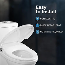 Load image into Gallery viewer, Durable Plastic Elongated Bidet Toilet Seat with Slow-Close &amp; Rear Wash Options