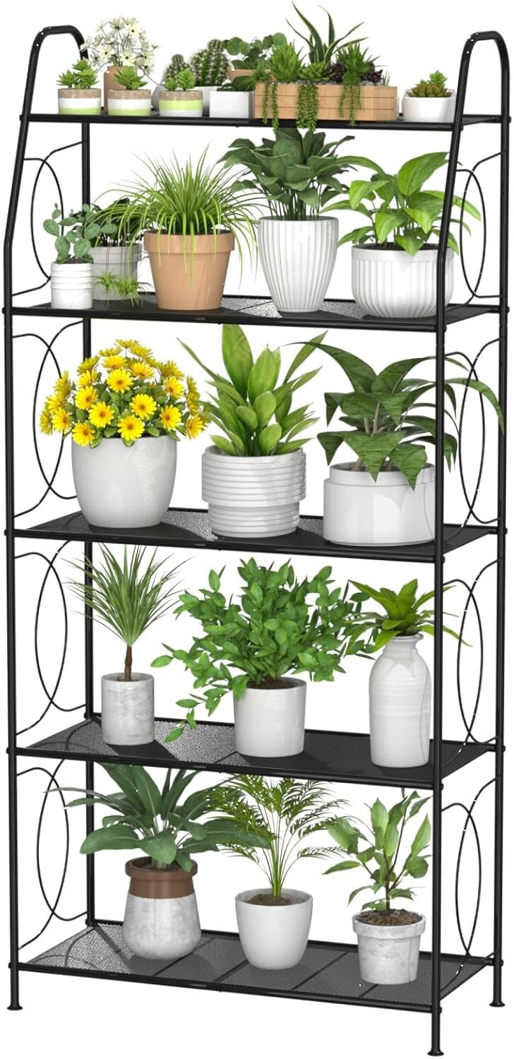 Durable 5-Tier Plant Shelf with Elegant Design - Perfect for Home and Garden