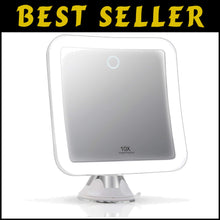 Load image into Gallery viewer, Cordless 10x Magnifying Mirror with 3 LED Settings - Ideal for Home or Travel