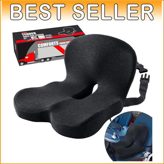 Adjustable Ergonomic Memory Foam Truck Seat Cushion for Long Drives - Dark Gray