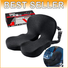 Load image into Gallery viewer, Adjustable Ergonomic Memory Foam Truck Seat Cushion for Long Drives - Dark Gray