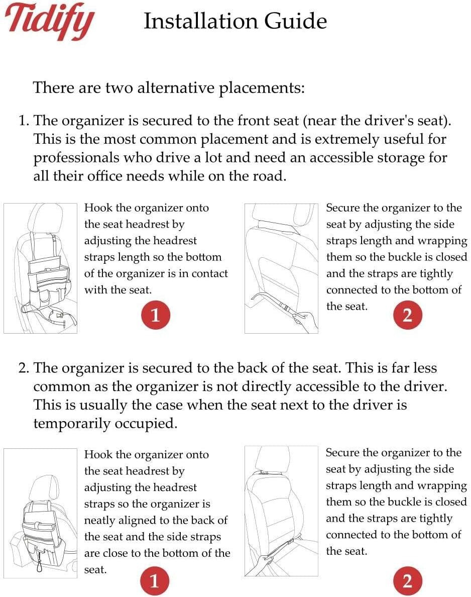 2023 Car Front Seat Organizer with Tablet Storage & Comfort Shoulder Strap