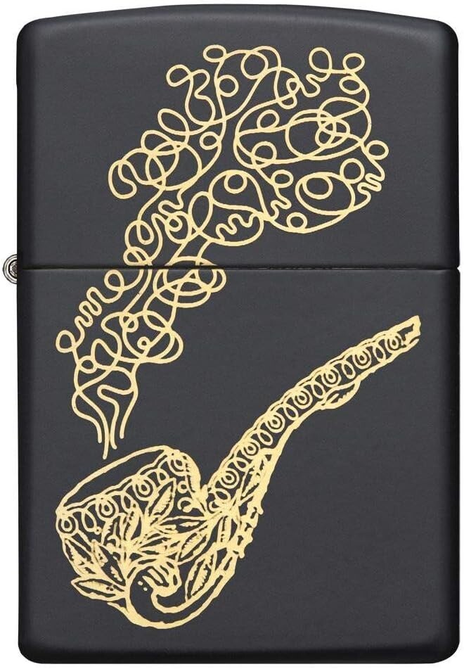 Classic Windproof Brass Lighter - Black Matte Finish for Refined Taste