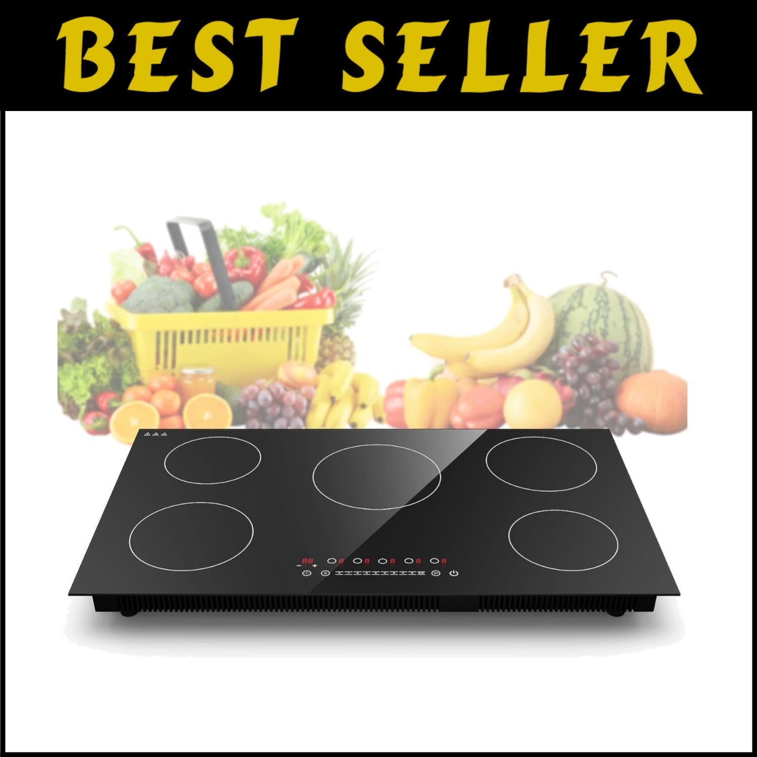 Efficient 36'' Induction Cooktop with 5 High-Power Burners and Safety Features