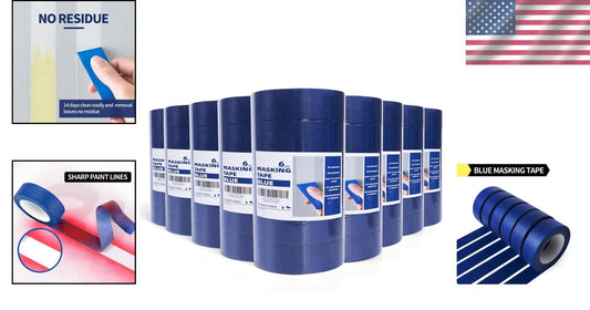 Multi-Surface Blue Painting Tape - 1.41 Inch x 60 Yard, 54 Rolls of Sharp Lines