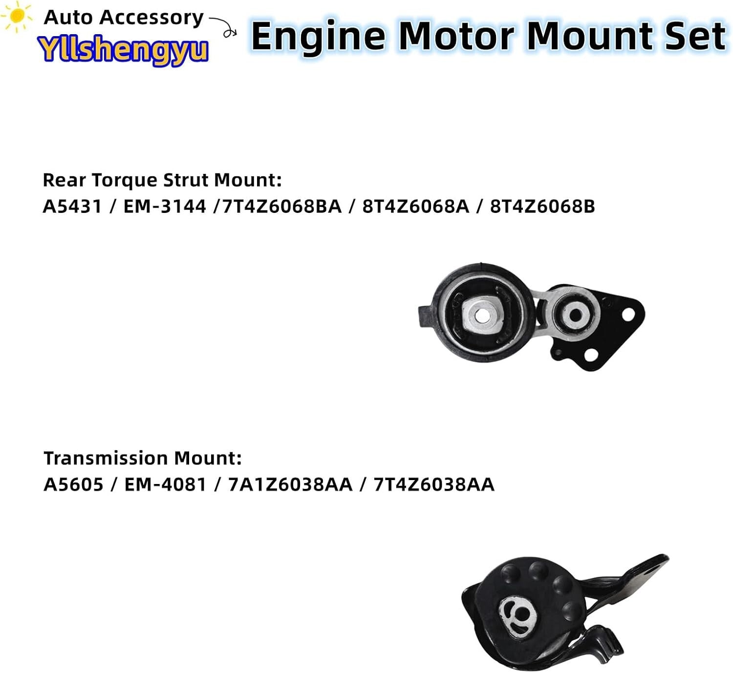 Durable Engine Mount Set for 2007-2015 Lincoln MKX & Edge - No Noise Vibration
