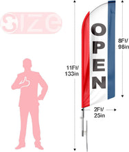 Load image into Gallery viewer, Open Swooper Feather Flag Advertising Kit with Ground Stake - 11FT Visibility