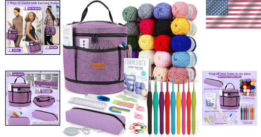 All-in-One Beginner Crochet Kit for Adults and Kids - Complete Crochet Supplies