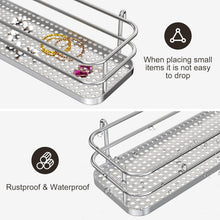 Load image into Gallery viewer, Sturdy Silver Over the Door Shower Caddy with Adjustable Height Shelf Design