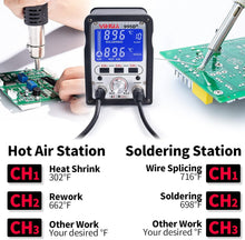 Load image into Gallery viewer, Versatile 995D+ Hot Air Gun &amp; Soldering Iron Station with Programmable Features