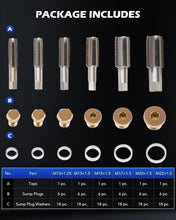Load image into Gallery viewer, Multi-Purpose Oil Drain Plug Repair Kit - 150pc Set for Quick Thread Fixes