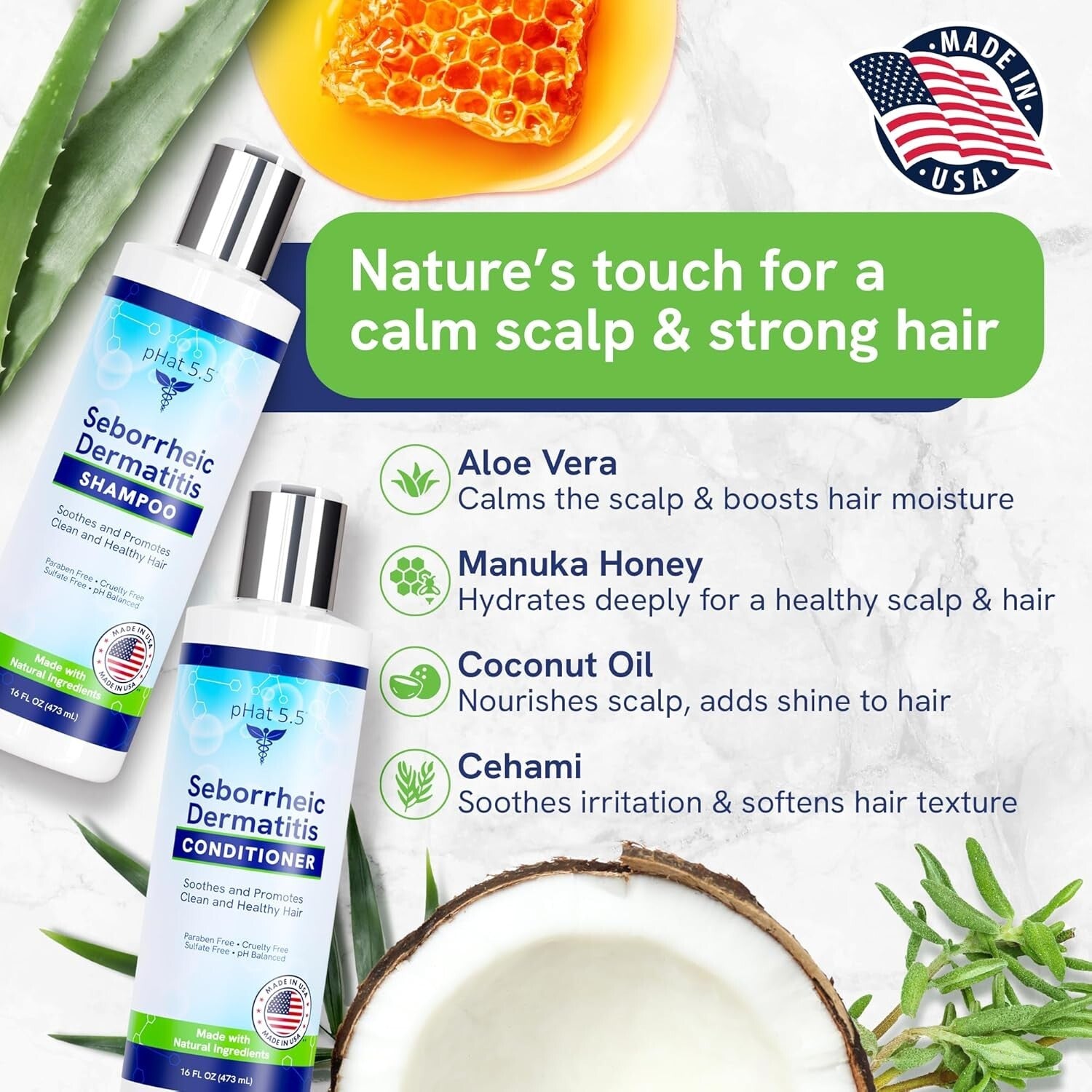 Fragrance-Free Shampoo & Conditioner Set for Dry, Itchy Scalps - Organic Formula