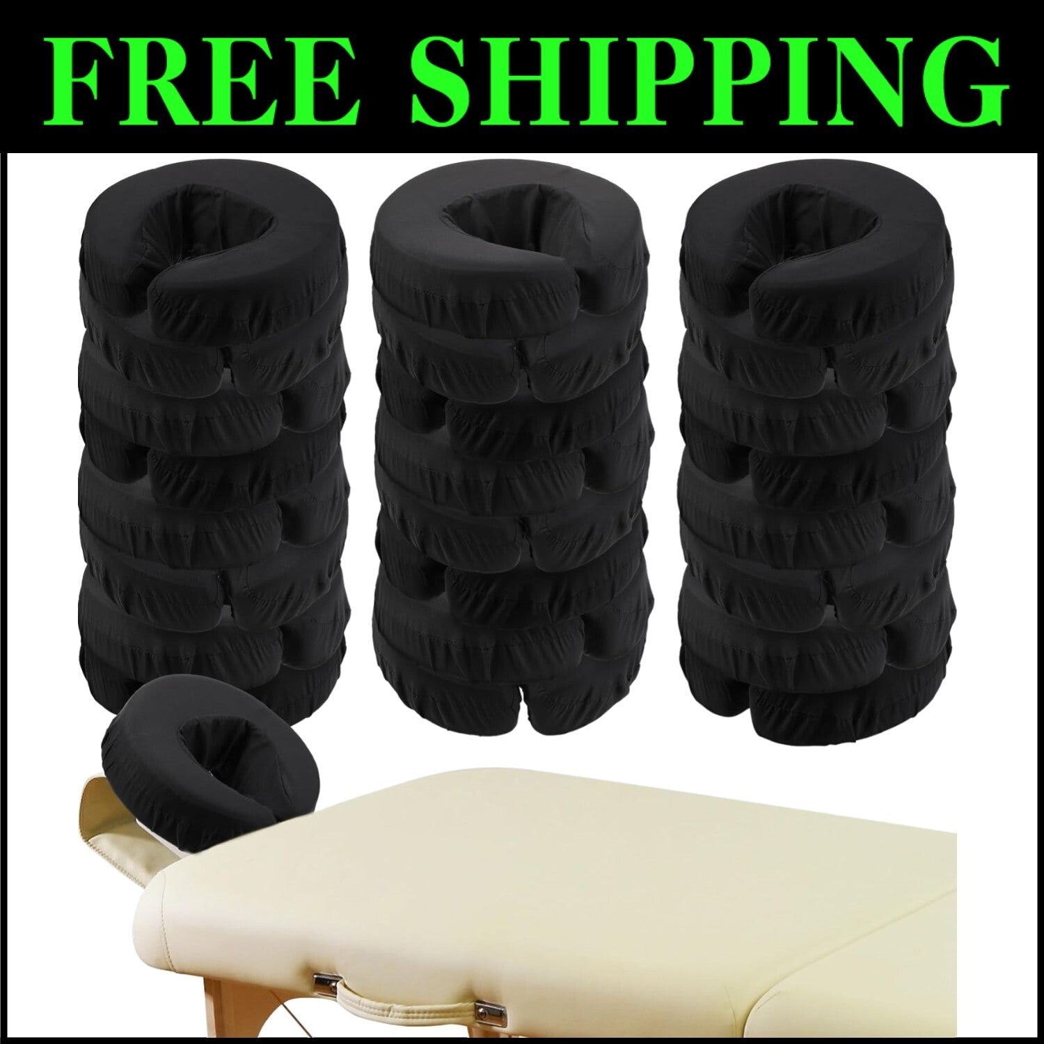 Eco-Friendly 24 Pcs Face Cradle Covers - Lightweight Microfiber for Therapists