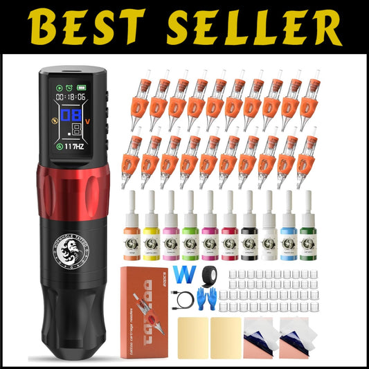 Wireless Tattoo Machine Kit with Battery - Complete Cordless Tattoo Pen Solution