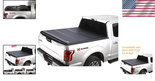 Low Profile Hard Tri-Fold Tonneau Cover for 2015-2025 Ford F150 6.5' Bed