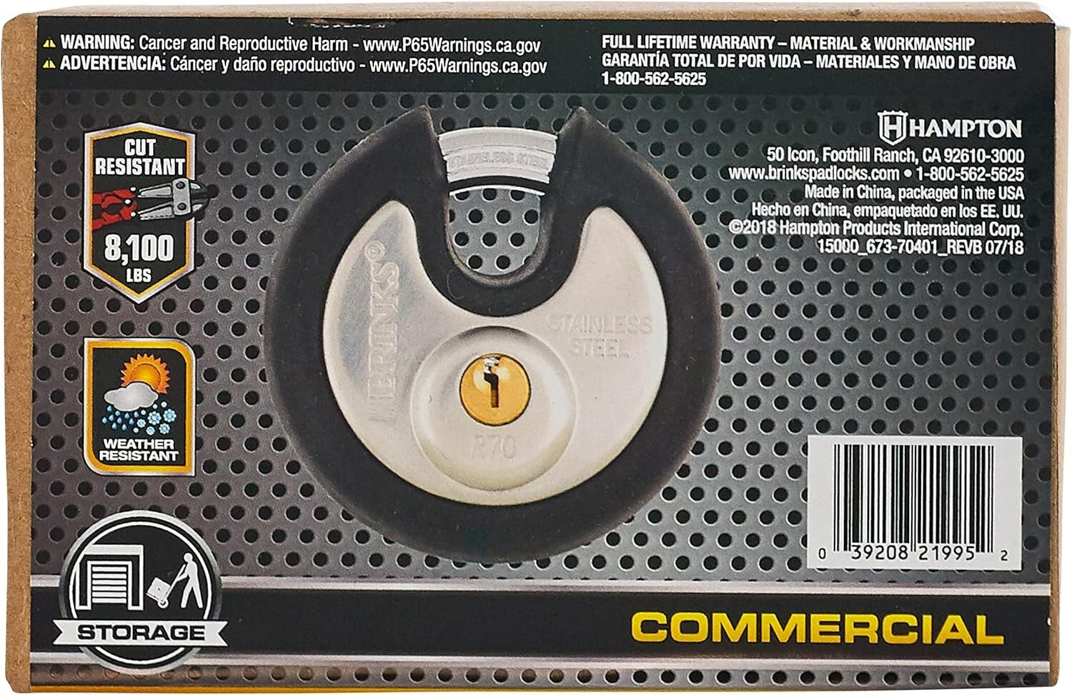 70mm Heavy Duty Security Padlocks with Keys - Cut Resistant & Scratch-Proof