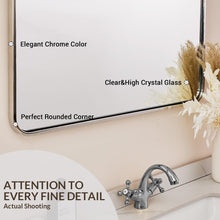 Load image into Gallery viewer, Sleek 40x24 Chrome Framed Bathroom Mirror - Easy Installation and Modern Design