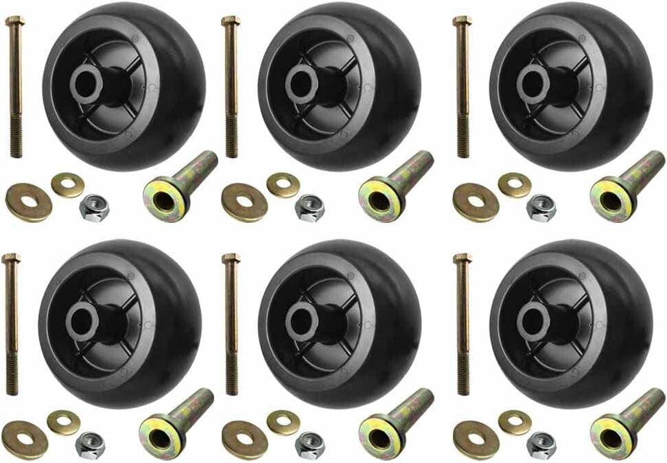 Durable Aftermarket 5" Deck Wheel Kit with Hardware for Lawn Mowers - 6 Pack