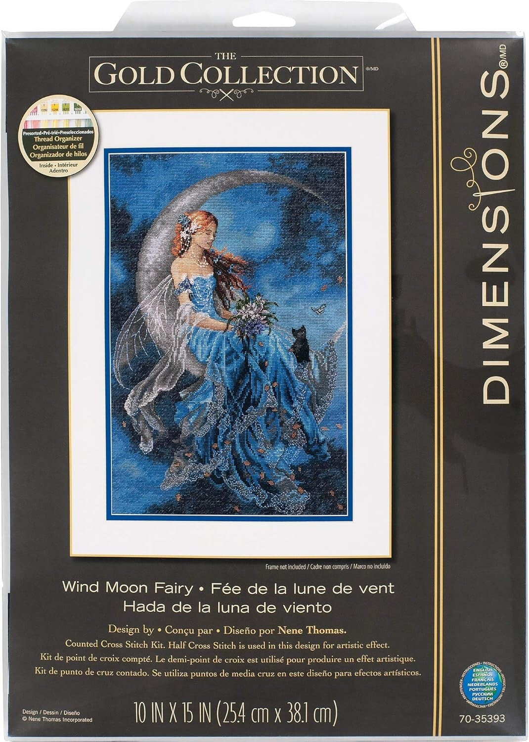 Fantasy Counted Cross Stitch Kit - Moon Fairy with Presorted Thread & Needles
