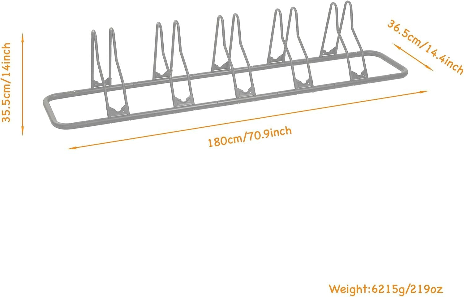 Optimized 6-Bike Storage Rack with Tire Grooves - Perfect for Garage or Indoor
