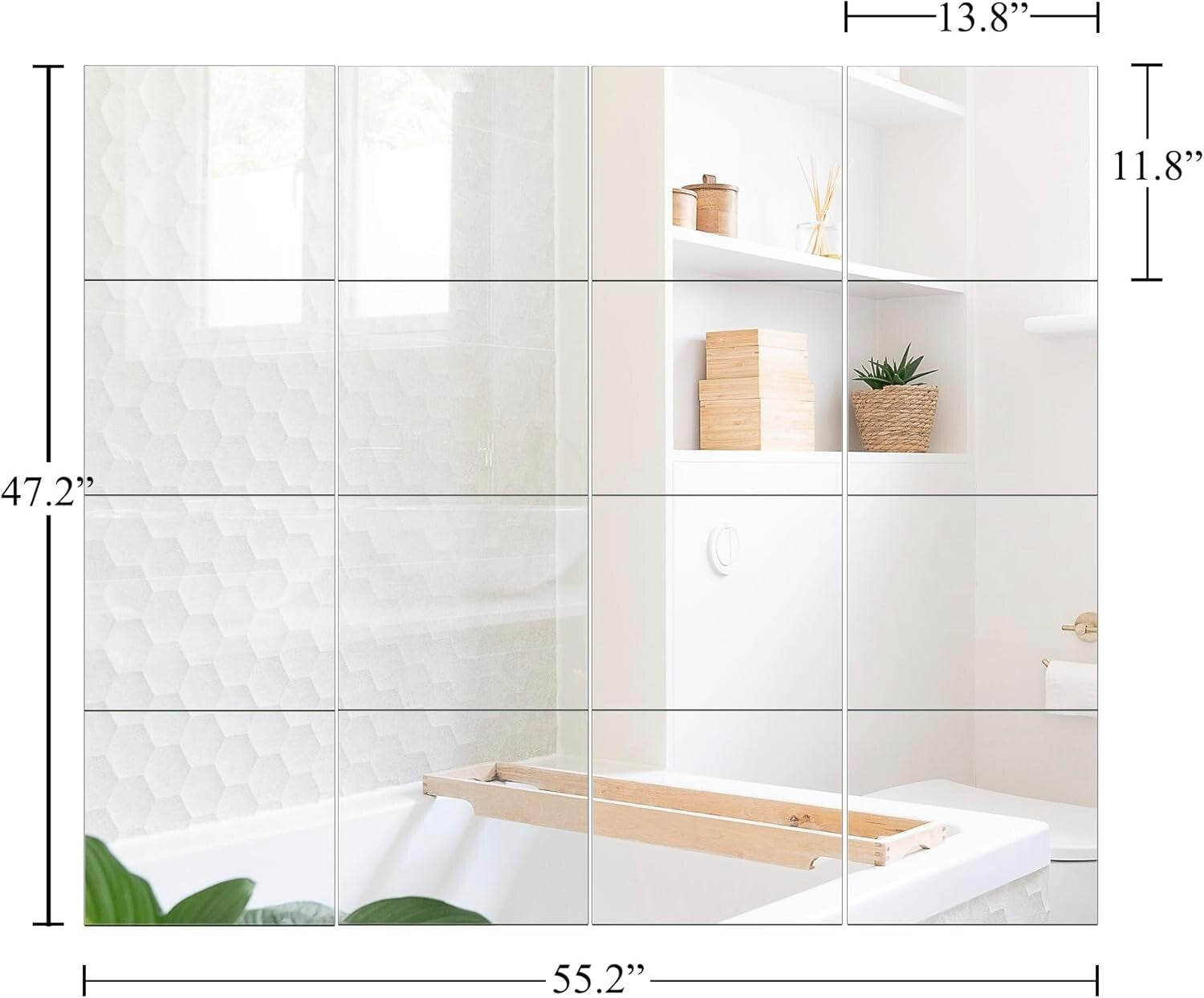 DIY Frameless Wall Mirrors Set of 16 - Perfect for Home Gym & Living Areas