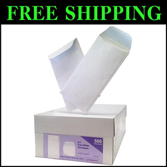 Bulk 500 Heavyweight White Envelopes with Gummed Flap for Cash & Valuables