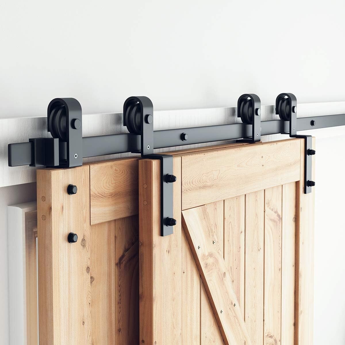 Heavy-Duty 6.6ft Sliding Barn Door Hardware - Smooth, Quiet, & Easy Install