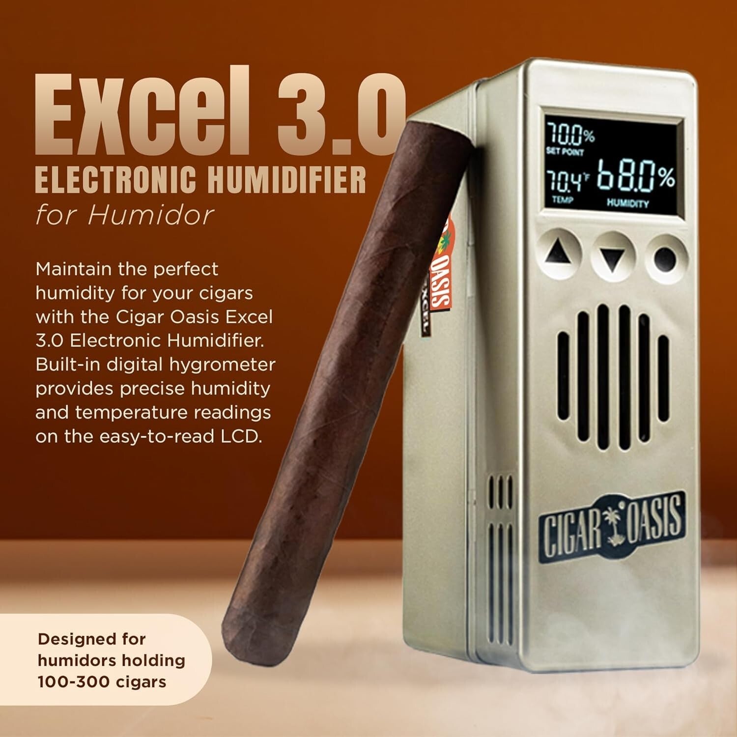 Efficient 3.0 Cigar Humidifier with Soft-Touch Buttons – Perfect Preservation