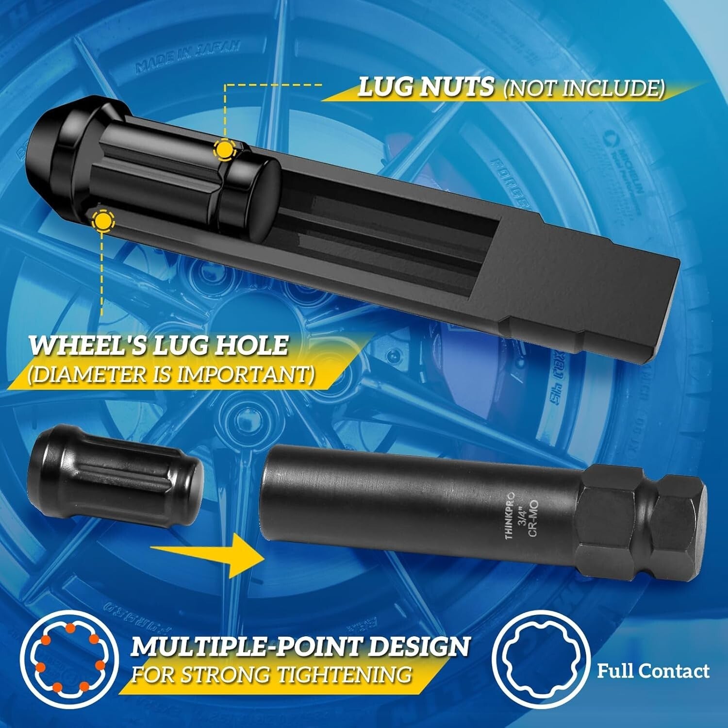 Versatile 10-Piece Lug Nut Extractor Kit - SAE & Metric Compatibility for Wheels