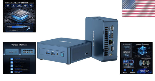 Compact IT12 Mini Computer with 32GB RAM, 1TB PCIe SSD, and WiFi 6E Connectivity