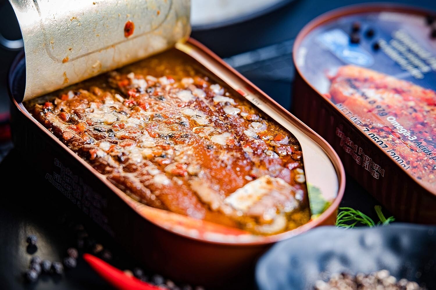 Norwegian Peppered Smoked Herring, 7.05oz Pack of 12 - Gourmet Taste Experience