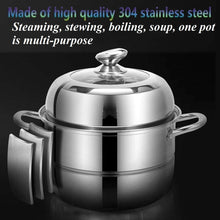 Load image into Gallery viewer, Versatile Thick-Bottomed Stainless Steel Steamer - Induction &amp; Stove Compatible