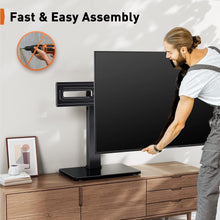 Load image into Gallery viewer, Universal Swivel TV Stand for 32''-65'' TVs - Height Adjustable with Glass Base