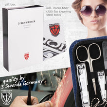 Load image into Gallery viewer, Professional 8-Piece Grooming Kit with Synthetic Leather Case - Blue Elegance