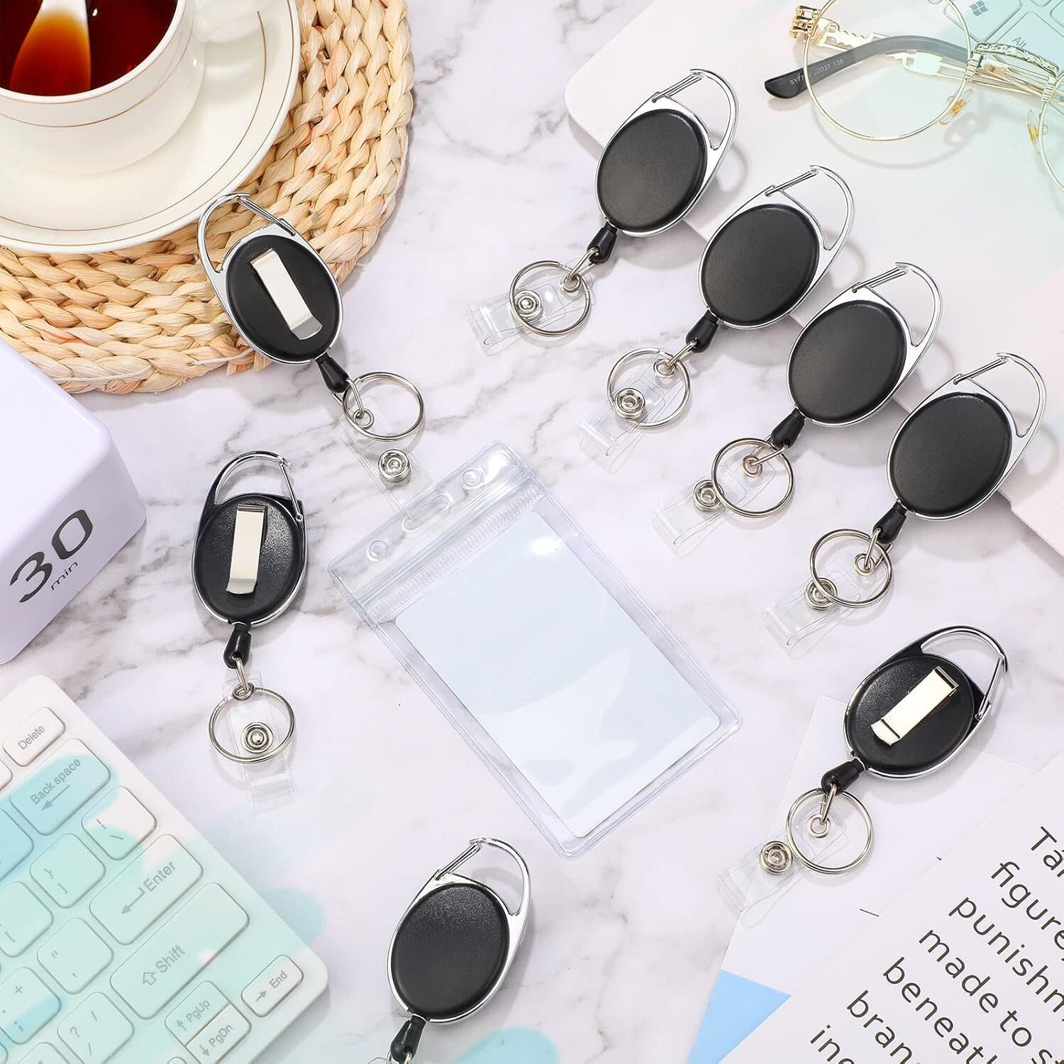 Versatile 80 Pack Retractable ID Badge Reels - Perfect for Office & Healthcare